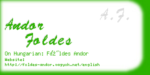 andor foldes business card